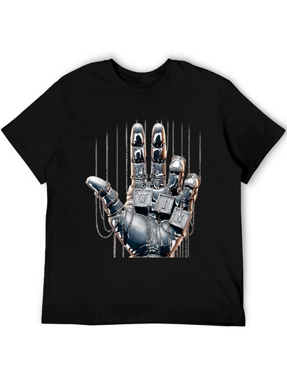 Chrome Hand Graphic Tee - Win Design T-Shirt