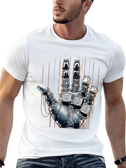 Chrome Hand Graphic Tee - Win Design T-Shirt