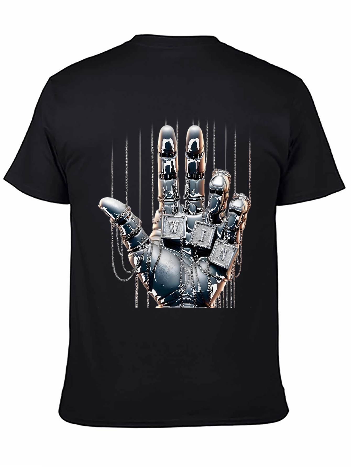 Chrome Hand Graphic Tee - Win Design T-Shirt