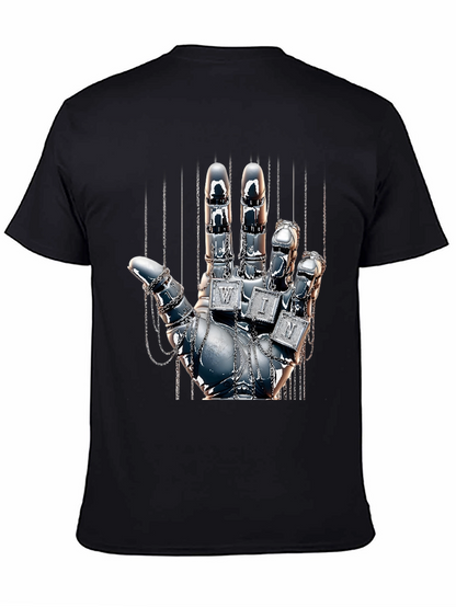 Chrome Hand Graphic Tee - Win Design T-Shirt