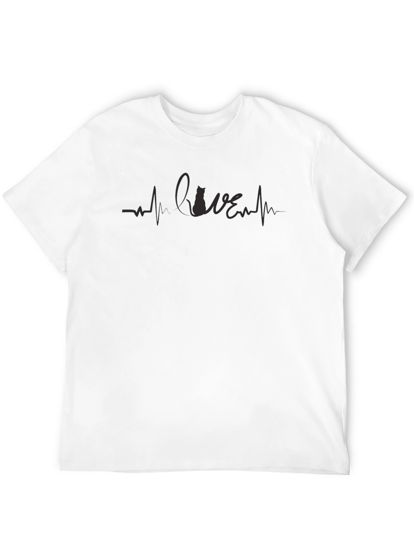 Cat Lover Heartbeat T-Shirt - Unisex Design