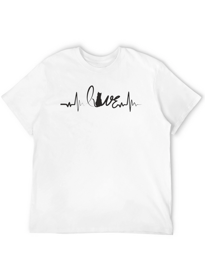 Cat Lover Heartbeat T-Shirt - Unisex Design