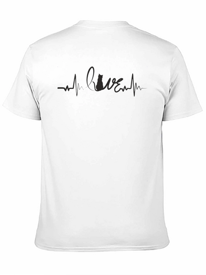 Cat Lover Heartbeat T-Shirt - Unisex Design