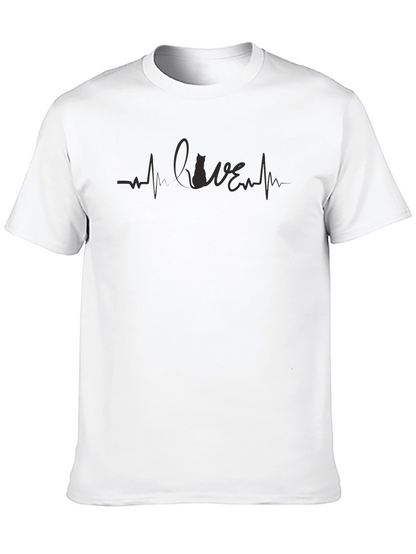 Cat Lover Heartbeat T-Shirt - Unisex Design