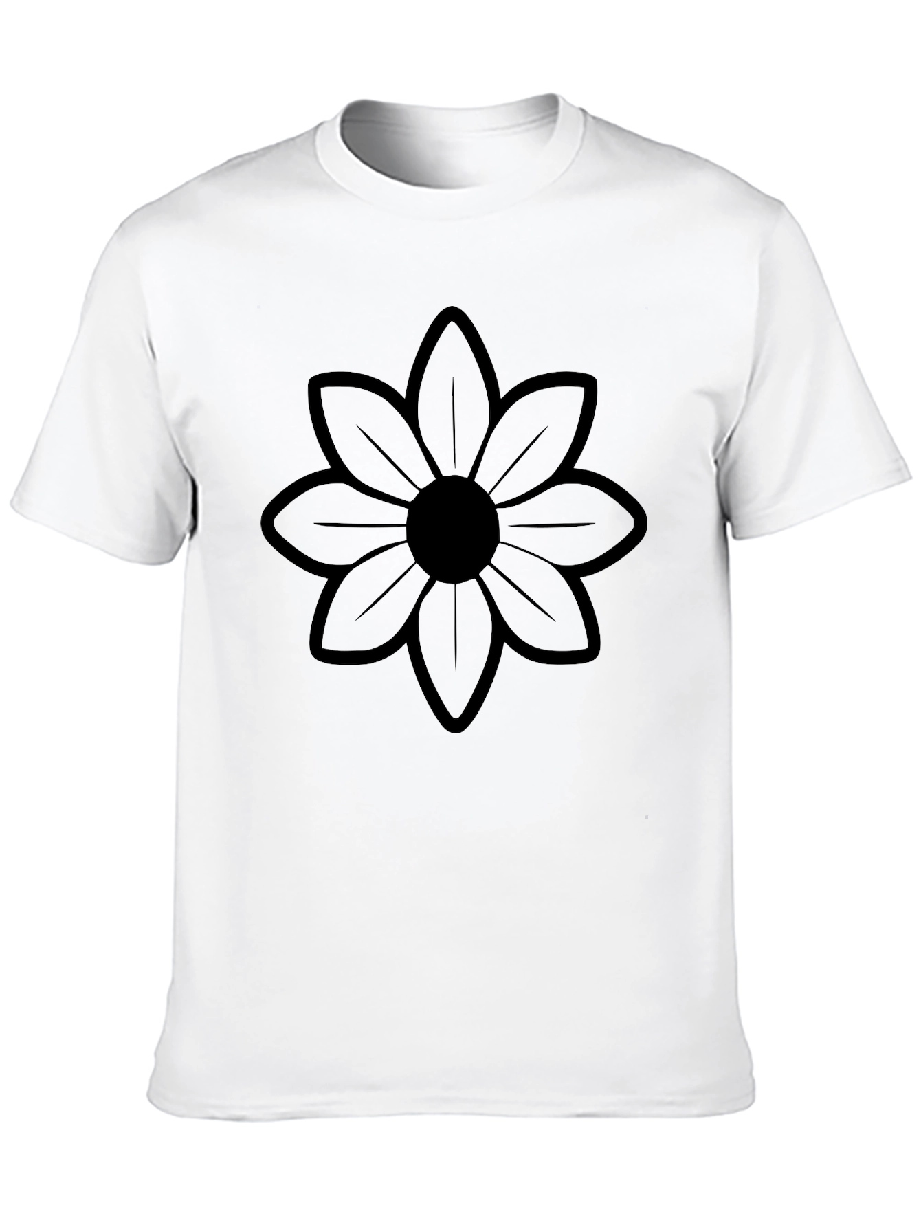 Black Flower Graphic Tee - Mens Stylish Casual Shirt