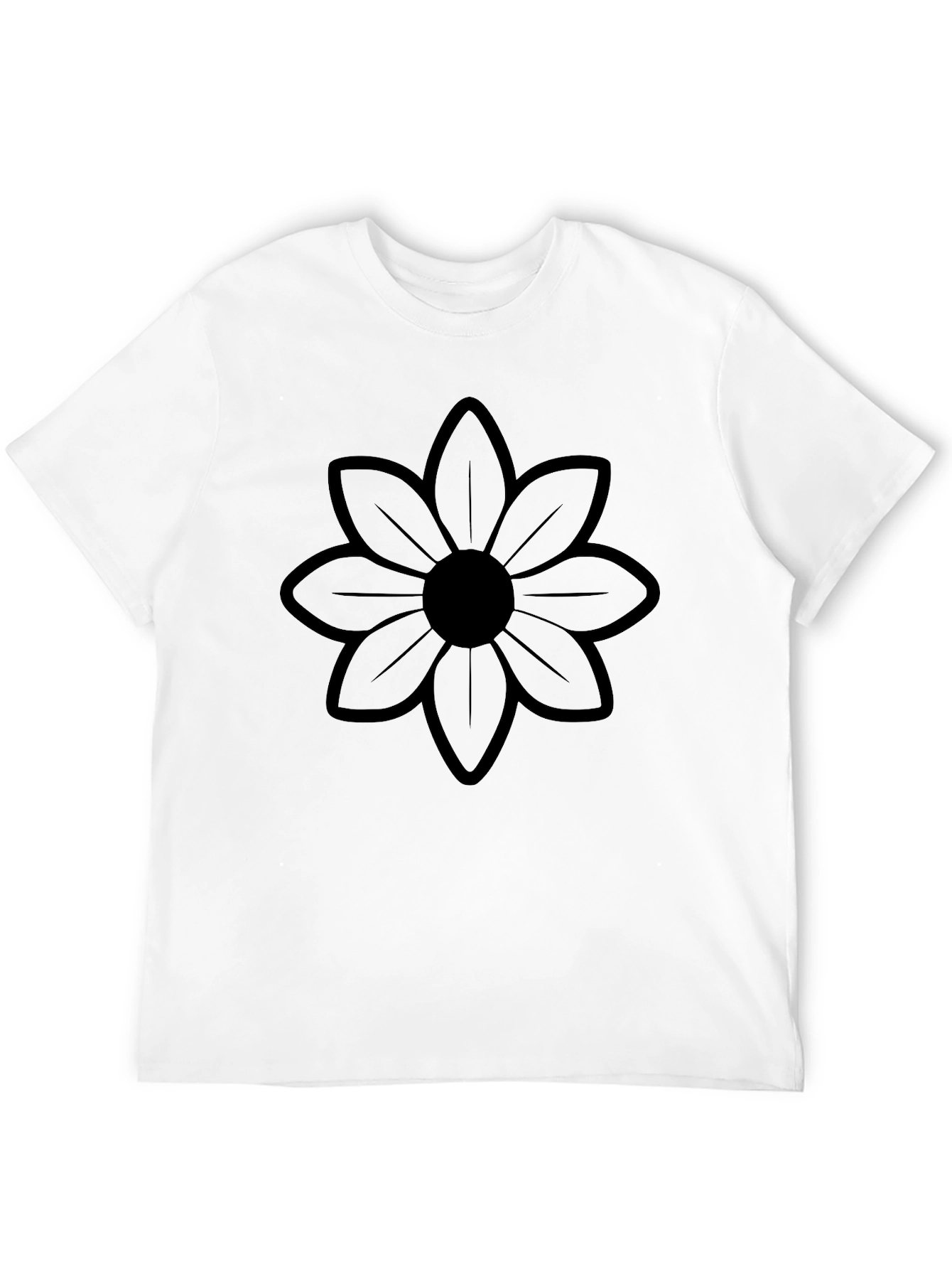 Black Flower Graphic Tee - Mens Stylish Casual Shirt