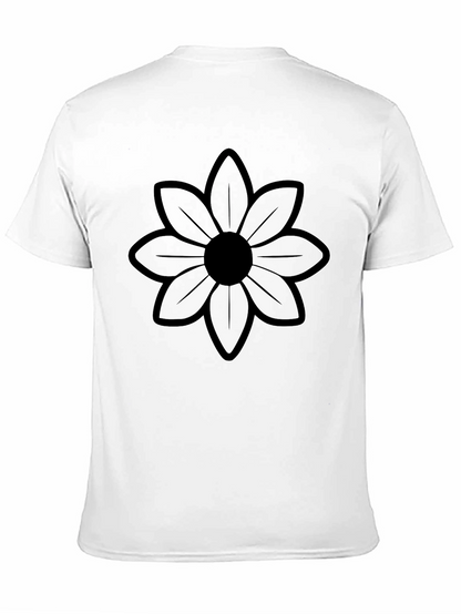 Black Flower Graphic Tee - Mens Stylish Casual Shirt