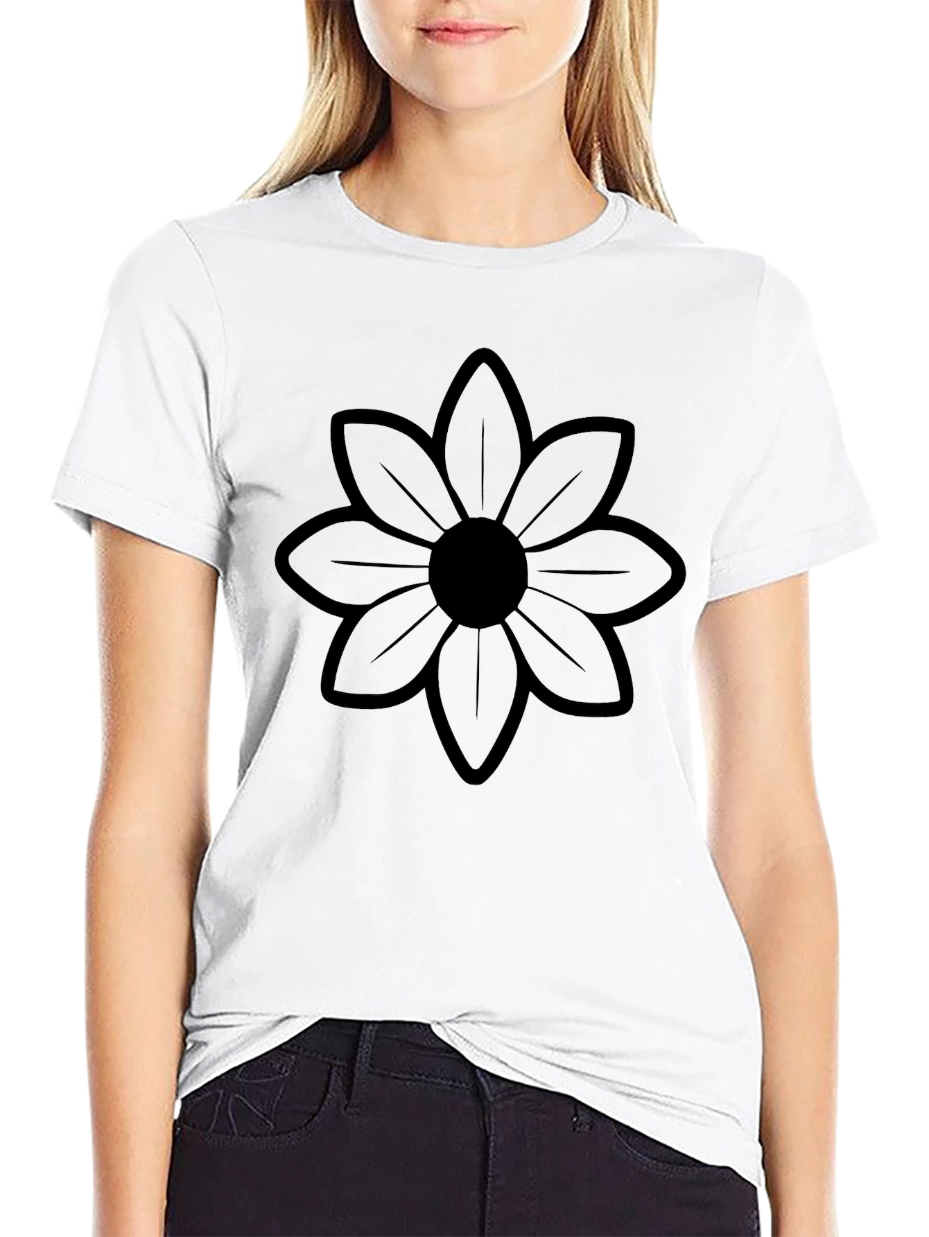 Black Flower Graphic Tee - Mens Stylish Casual Shirt