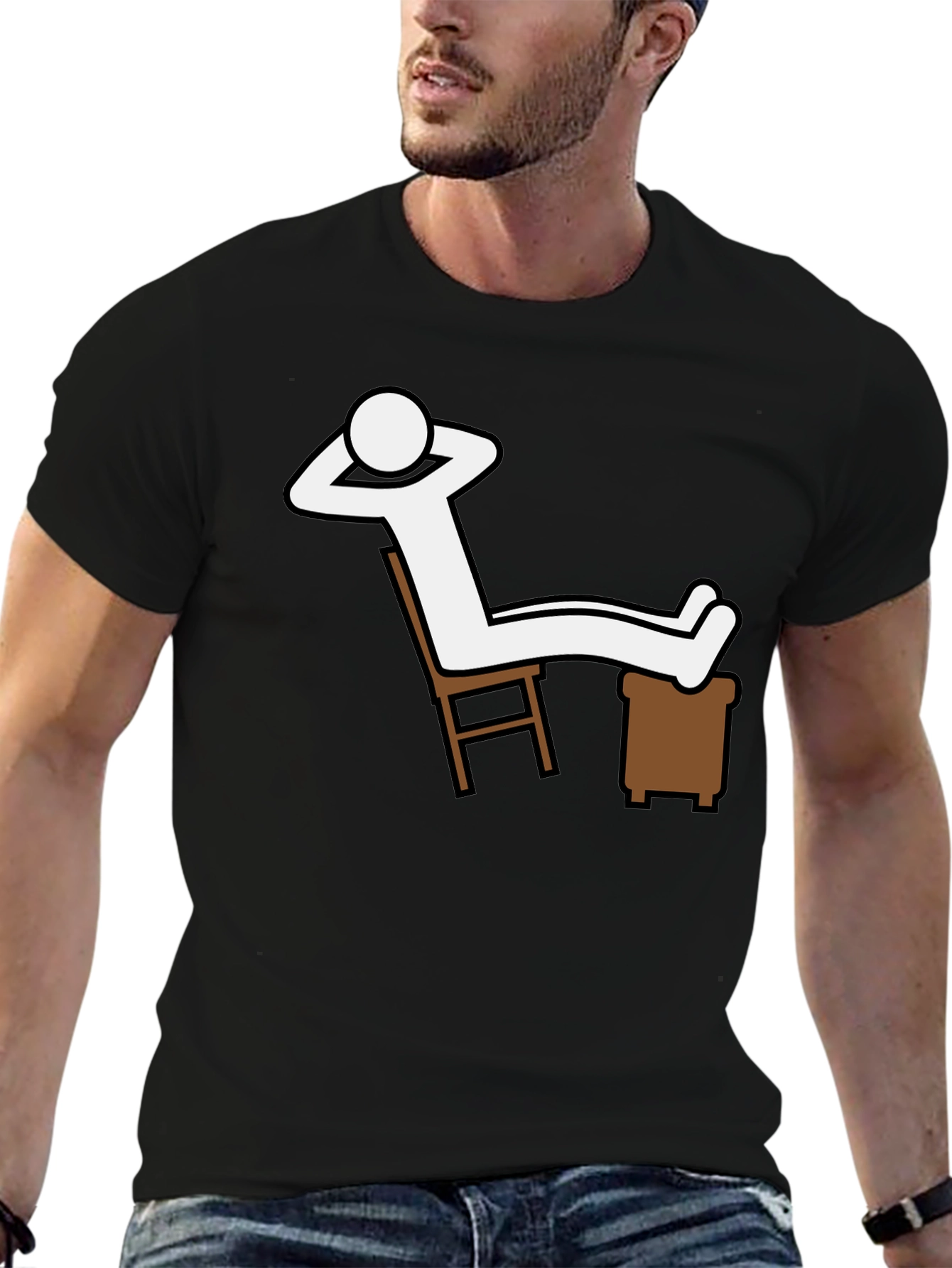 Relaxing Stick Figure Graphic T-Shirt - Comfy Casual Wear