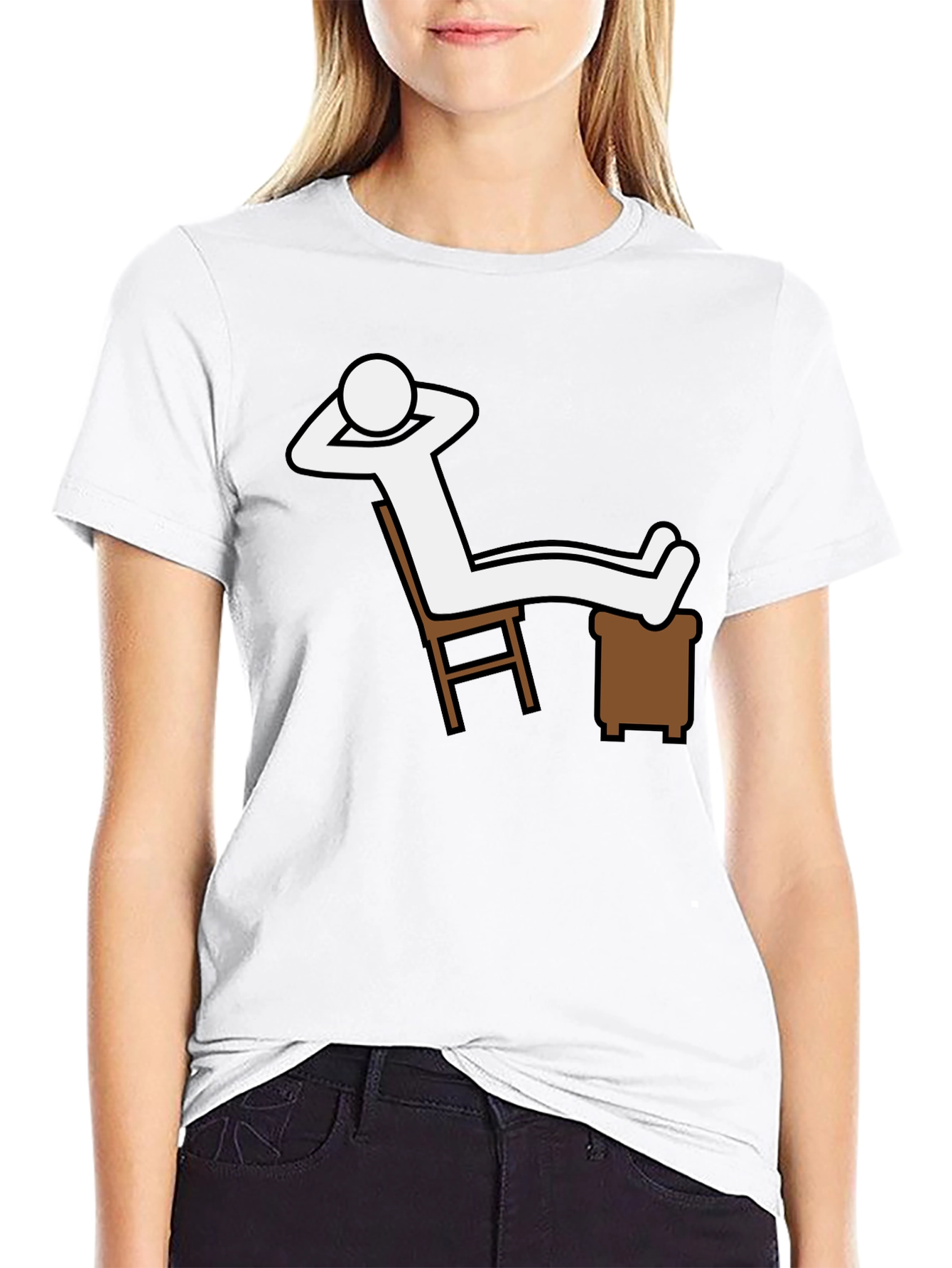Relaxing Stick Figure Graphic T-Shirt - Comfy Casual Wear