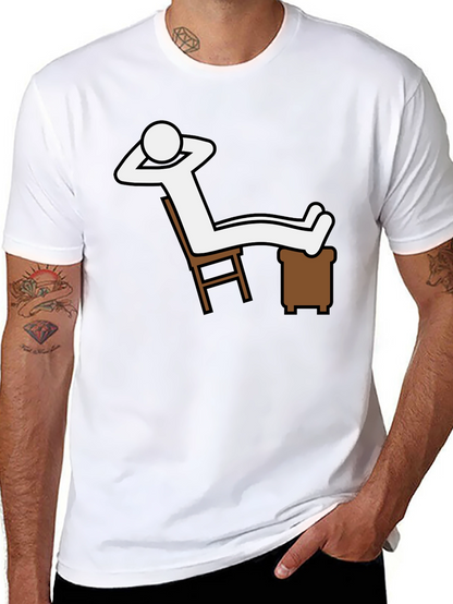 Relaxing Stick Figure Graphic T-Shirt - Comfy Casual Wear