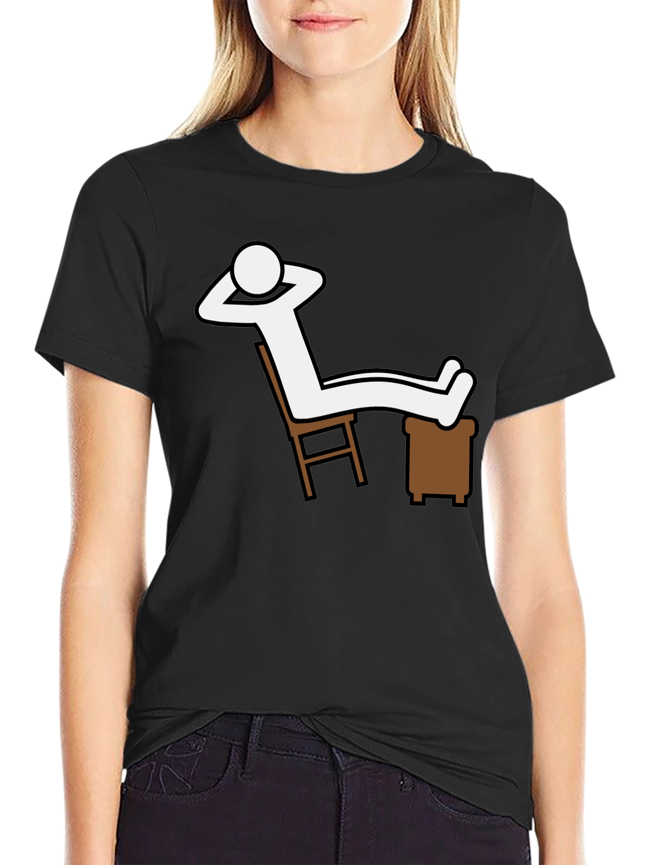 Relaxing Stick Figure Graphic T-Shirt - Comfy Casual Wear
