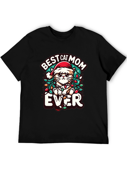 Best Cat Mom Ever Christmas Tee