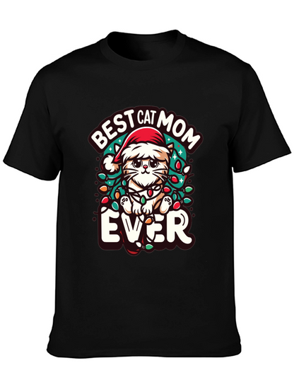 Best Cat Mom Ever Christmas Tee
