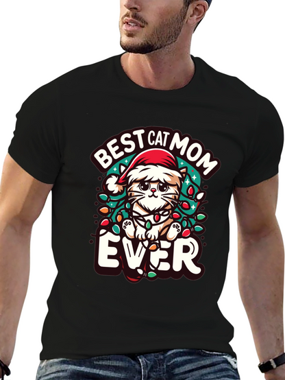 Best Cat Mom Ever Christmas Tee