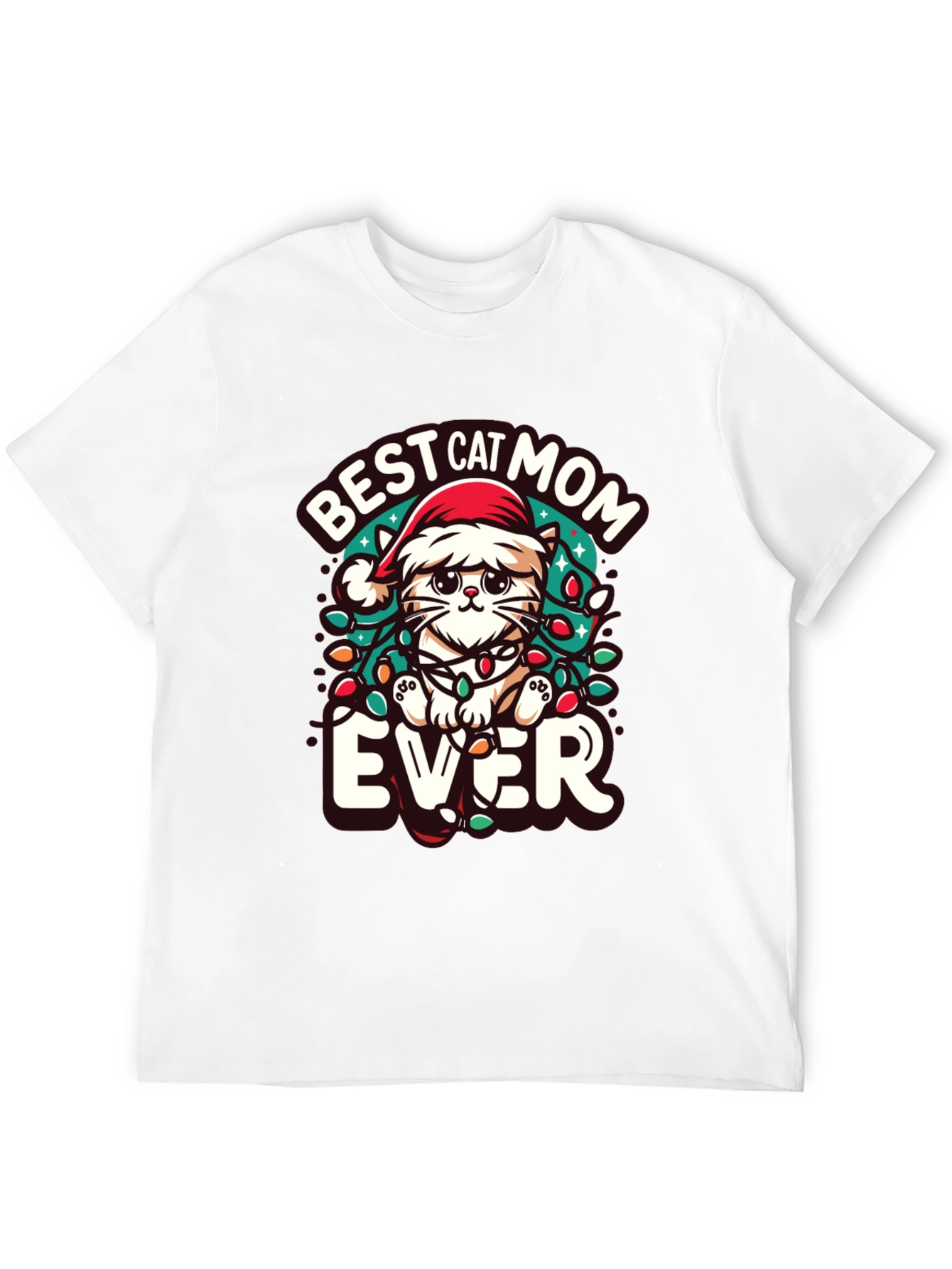 Best Cat Mom Ever Christmas Tee