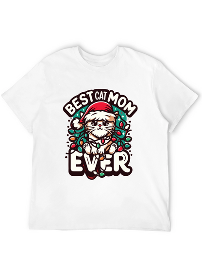 Best Cat Mom Ever Christmas Tee