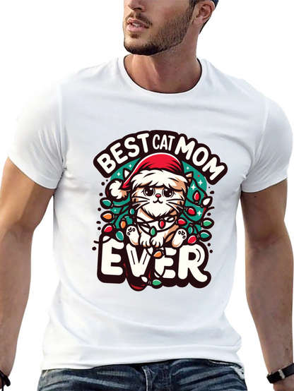 Best Cat Mom Ever Christmas Tee