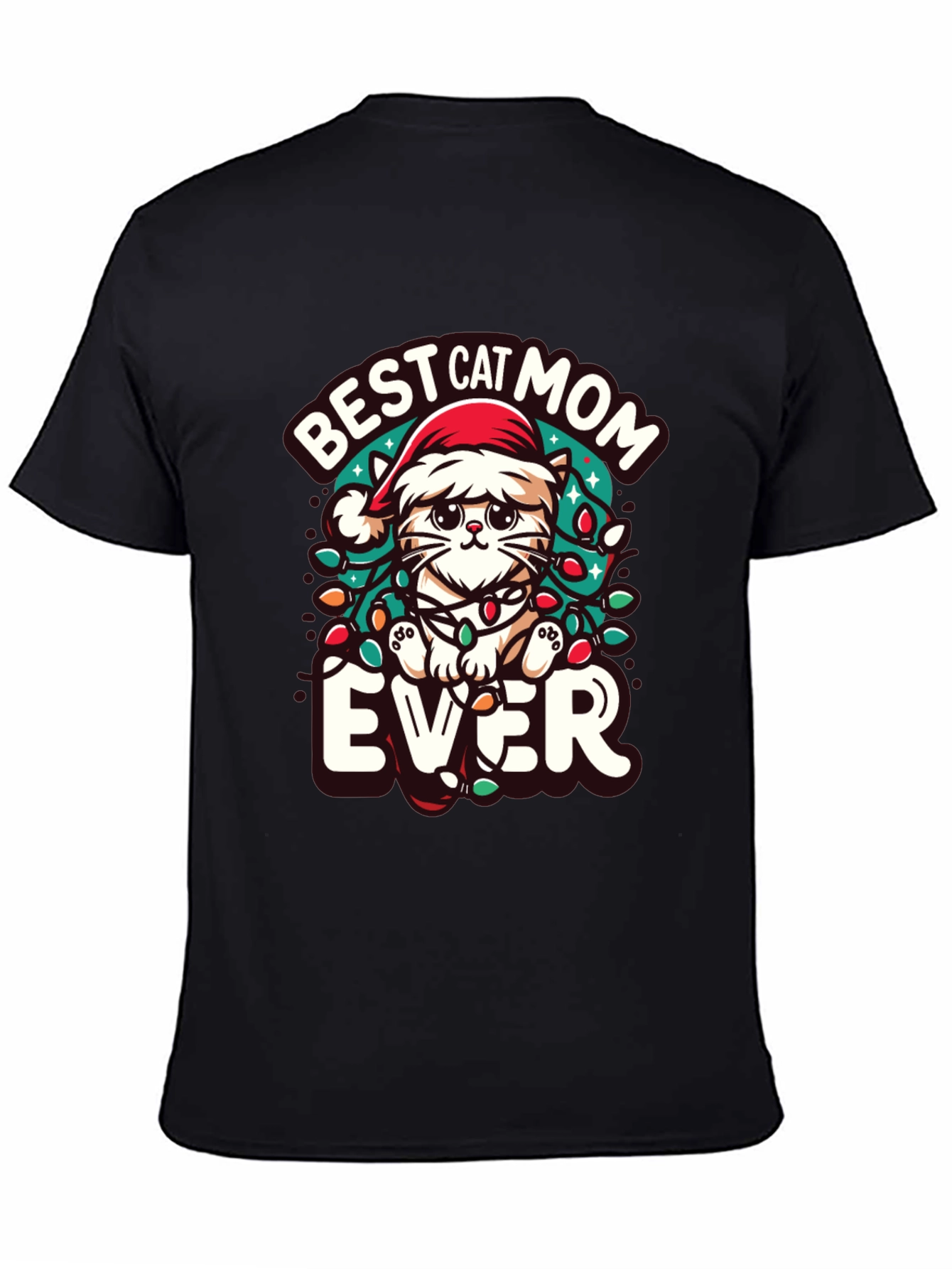 Best Cat Mom Ever Christmas Tee