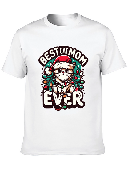 Best Cat Mom Ever Christmas Tee