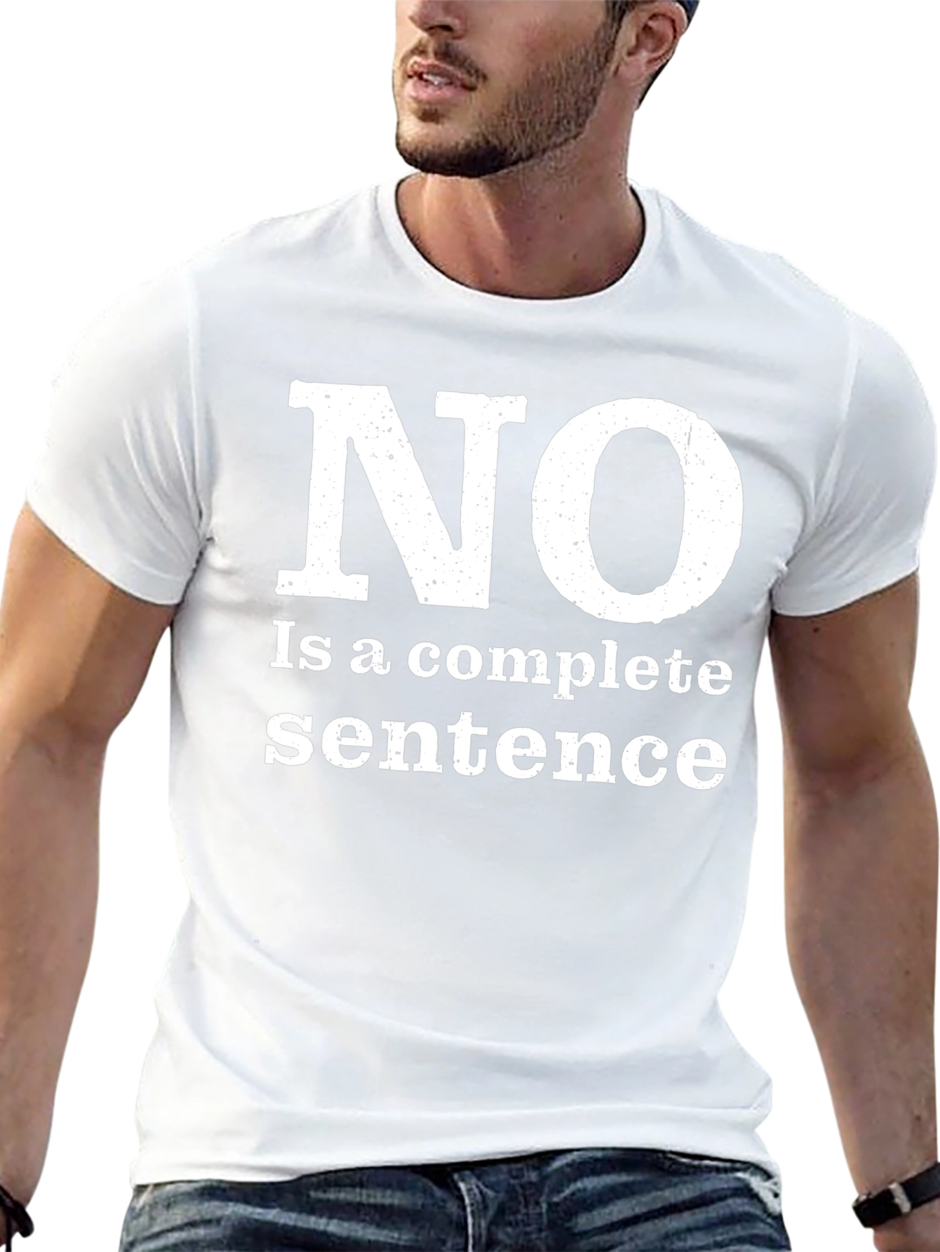 Funny NO Complete Sentence Black T-Shirt