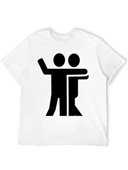 Black Graphic Tee - Hugging Figures Design