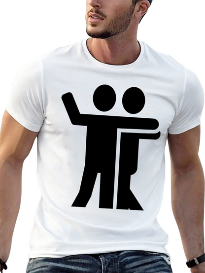 Black Graphic Tee - Hugging Figures Design
