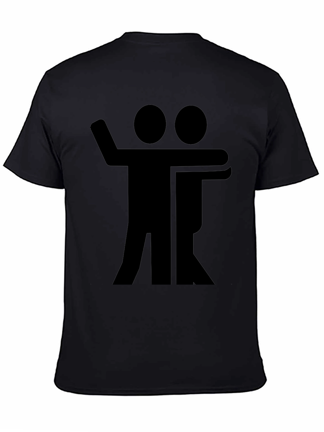 Black Graphic Tee - Hugging Figures Design