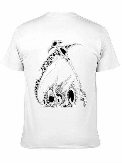 Grim Reaper Dragon Graphic Tee - Black