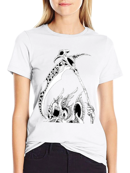 Grim Reaper Dragon Graphic Tee - Black