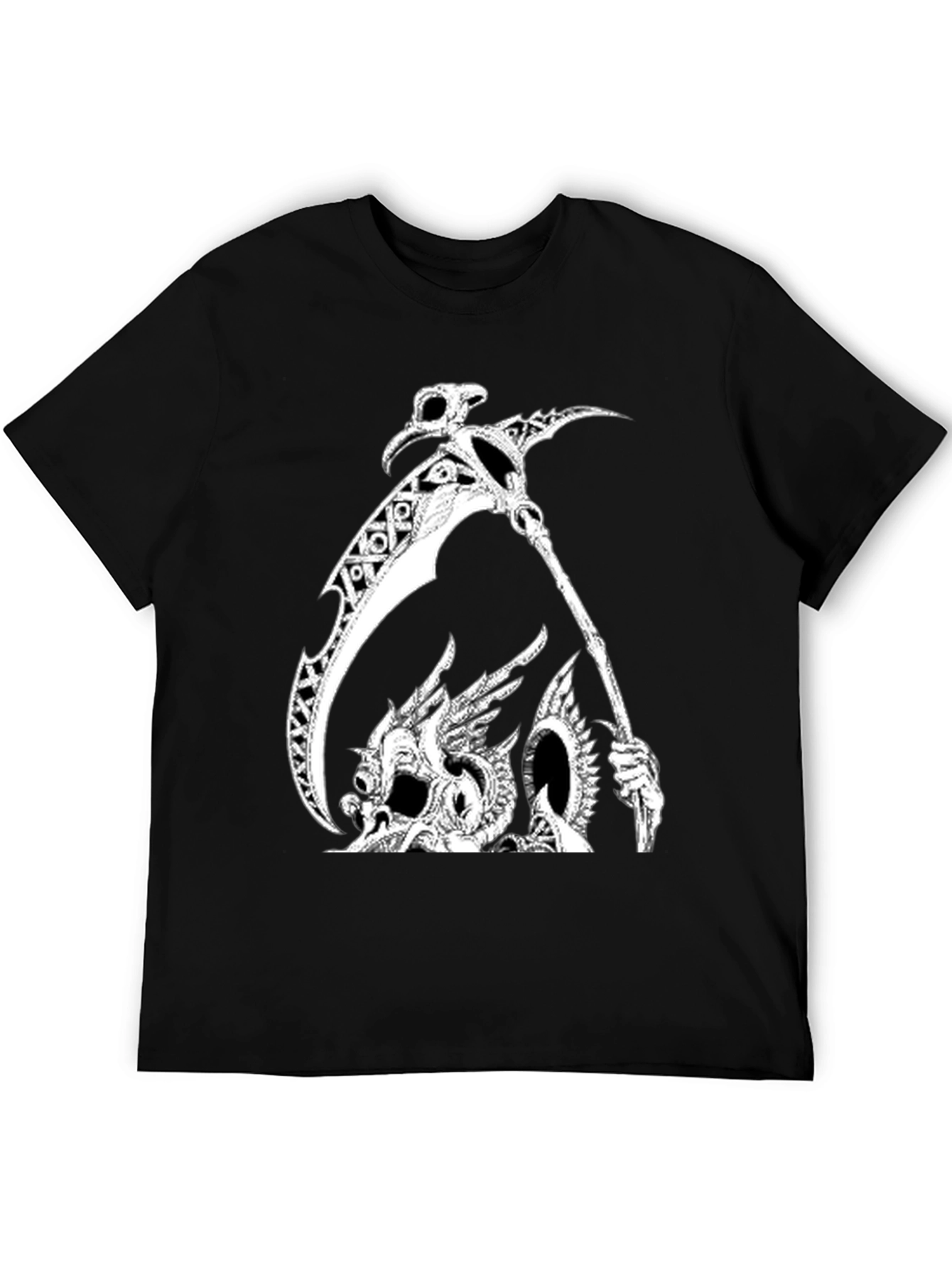 Grim Reaper Dragon Graphic Tee - Black