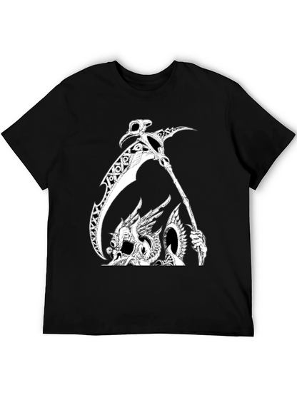 Grim Reaper Dragon Graphic Tee - Black