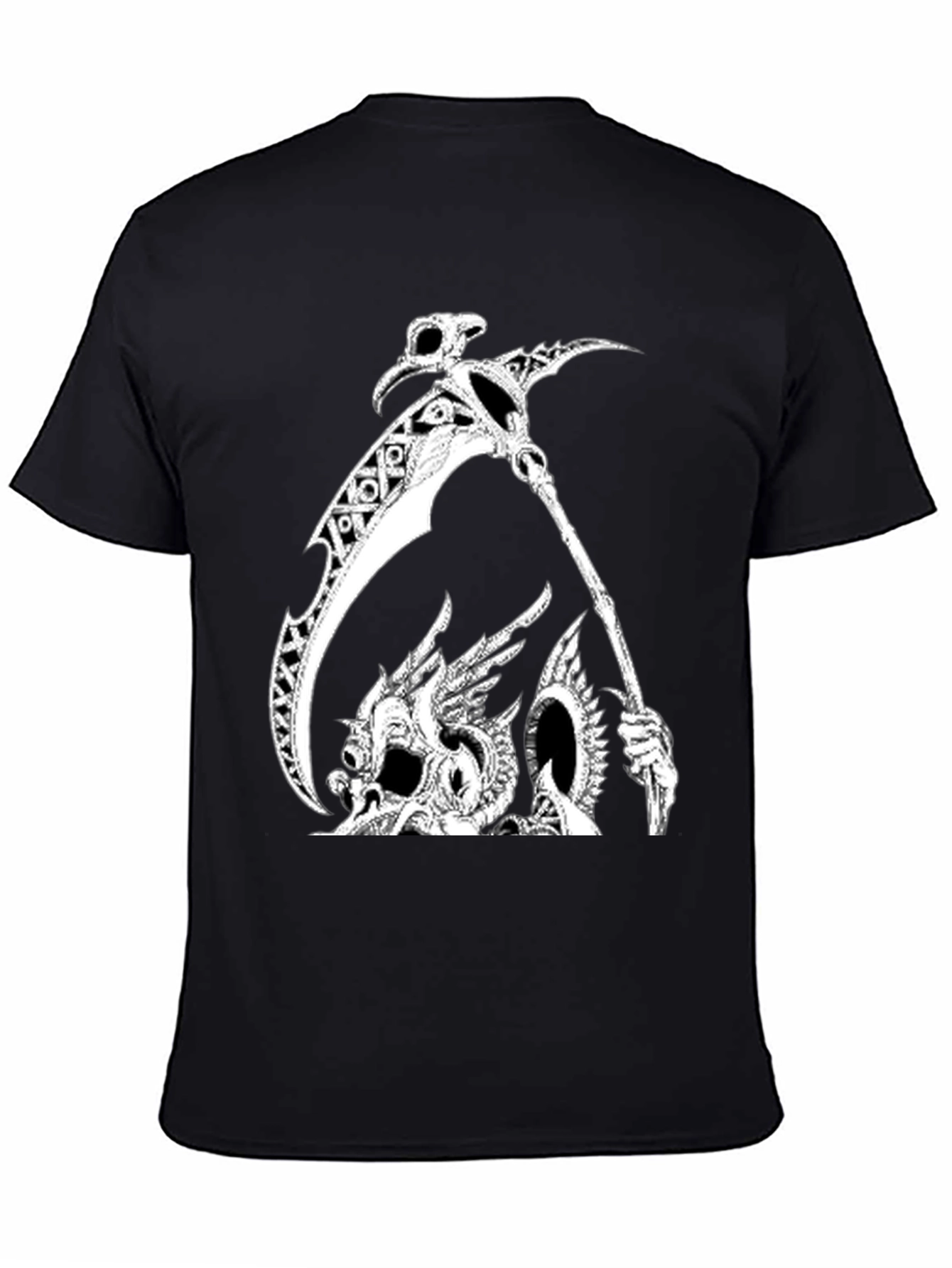 Grim Reaper Dragon Graphic Tee - Black