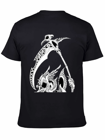 Grim Reaper Dragon Graphic Tee - Black