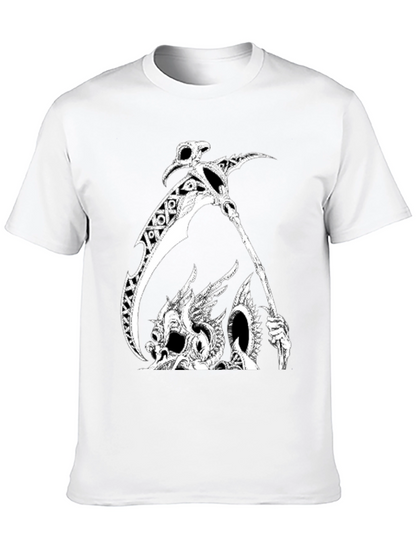 Grim Reaper Dragon Graphic Tee - Black