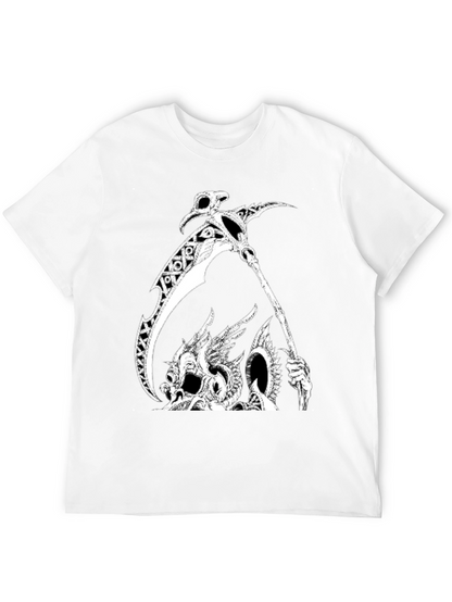 Grim Reaper Dragon Graphic Tee - Black