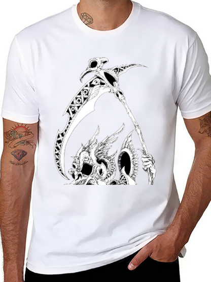 Grim Reaper Dragon Graphic Tee - Black