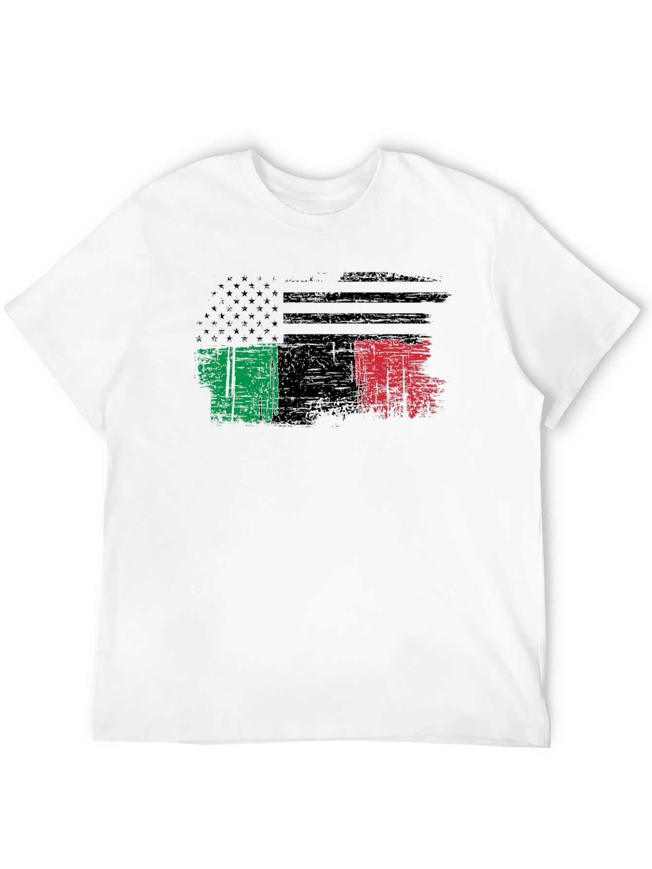Distressed USA Italy Flag Graphic T-Shirt