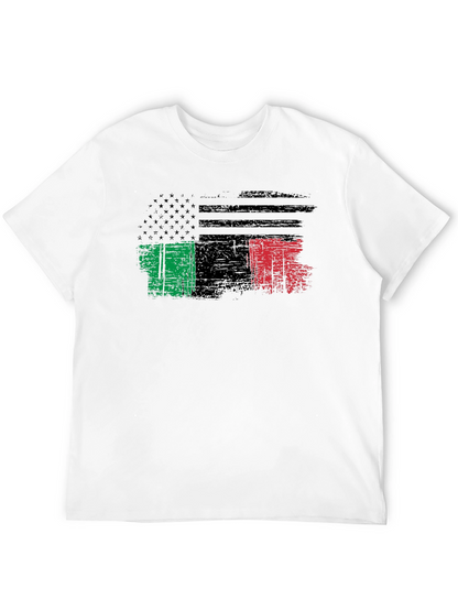 Distressed USA Italy Flag Graphic T-Shirt