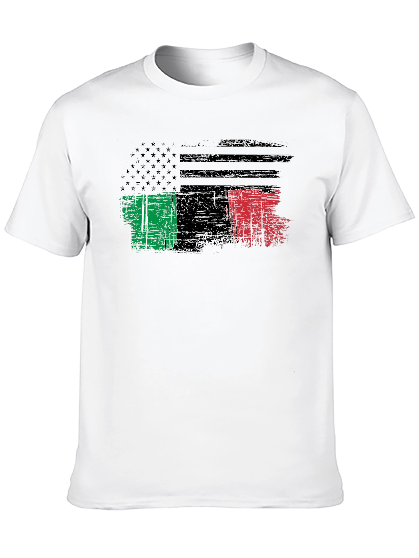 Distressed USA Italy Flag Graphic T-Shirt