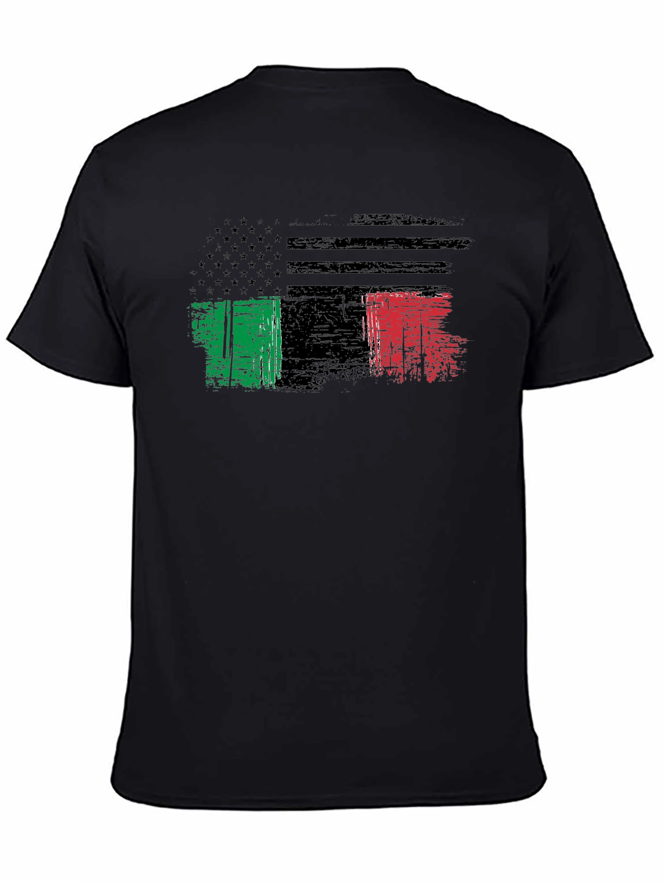 Distressed USA Italy Flag Graphic T-Shirt