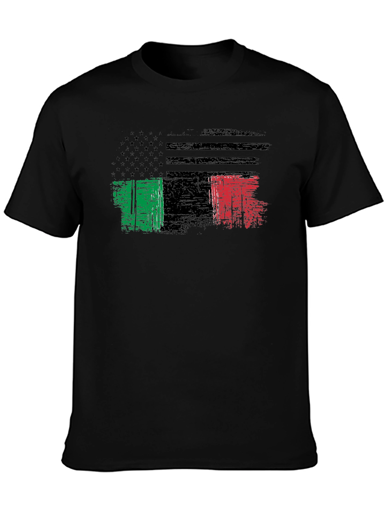 Distressed USA Italy Flag Graphic T-Shirt