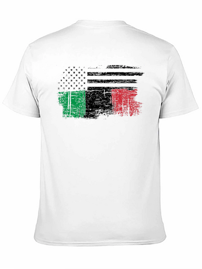 Distressed USA Italy Flag Graphic T-Shirt