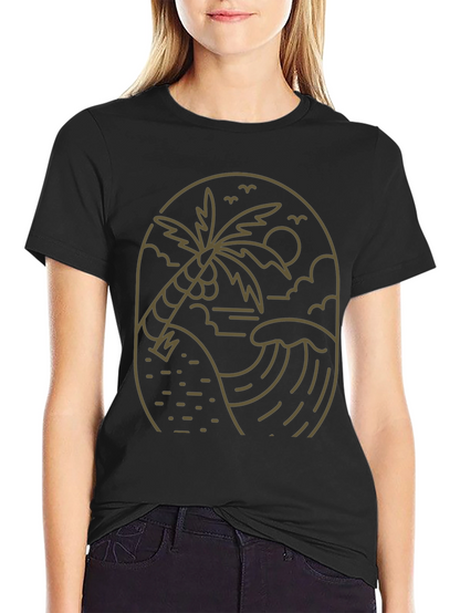 Coastal Palm Graphic T-Shirt - Black
