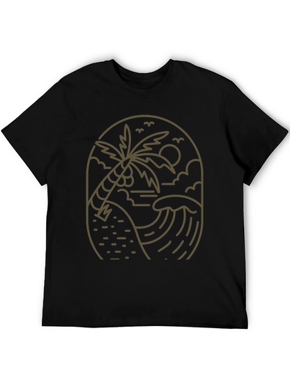 Coastal Palm Graphic T-Shirt - Black