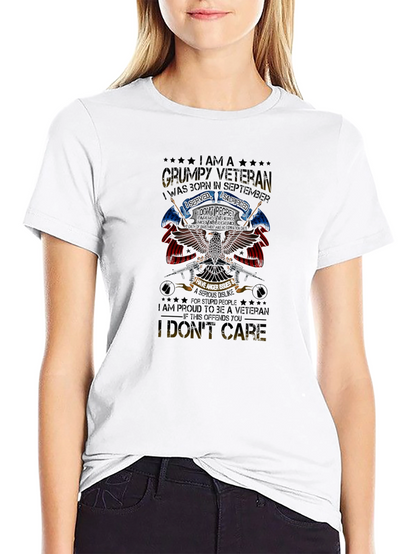 Grumpy Veteran September Birthday T-Shirt