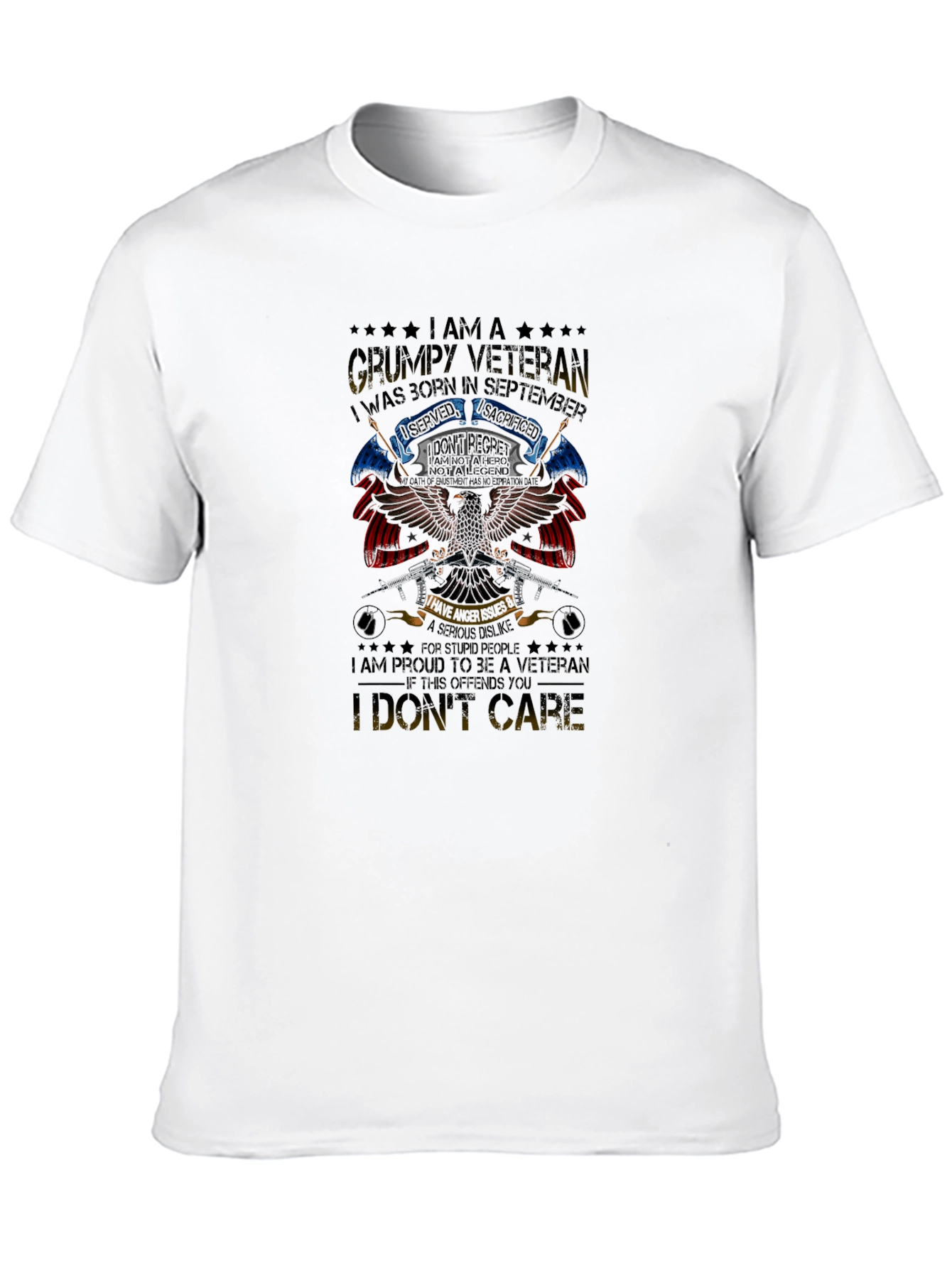 Grumpy Veteran September Birthday T-Shirt
