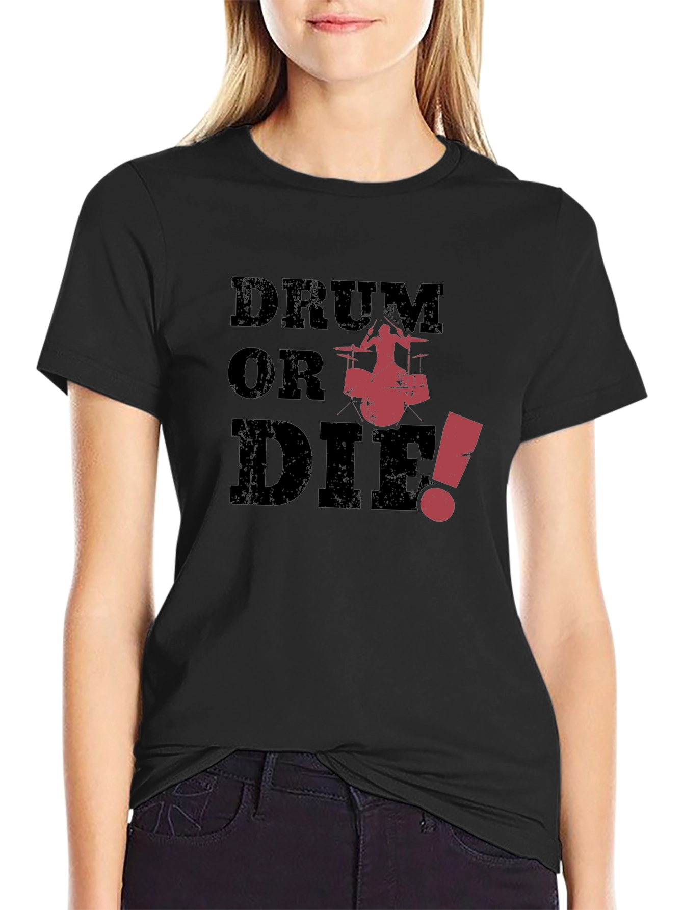 Drum or Die Black Graphic Tee