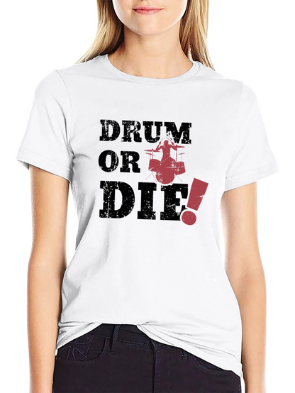 Drum or Die Black Graphic Tee