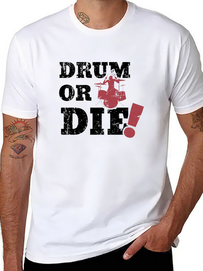 Drum or Die Black Graphic Tee